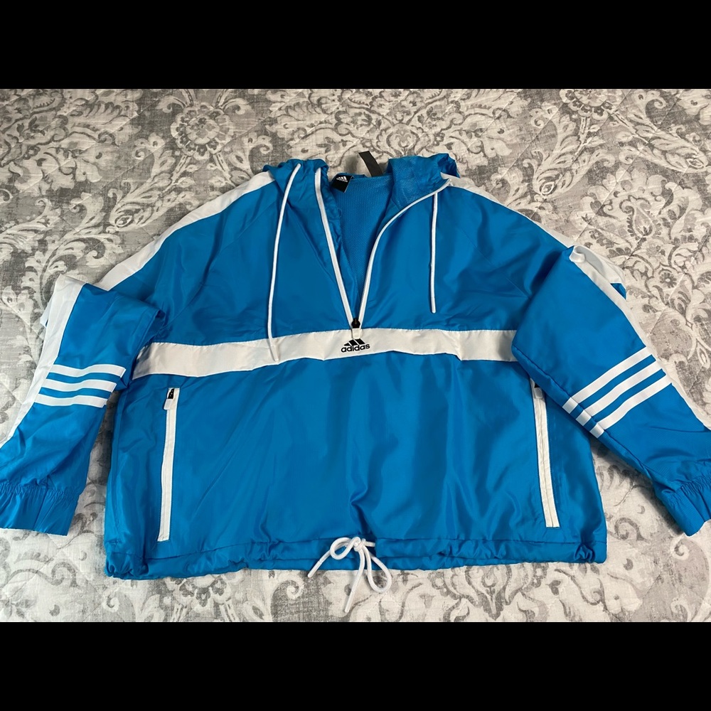 Addidas Cropped Windbreaker Hoodie